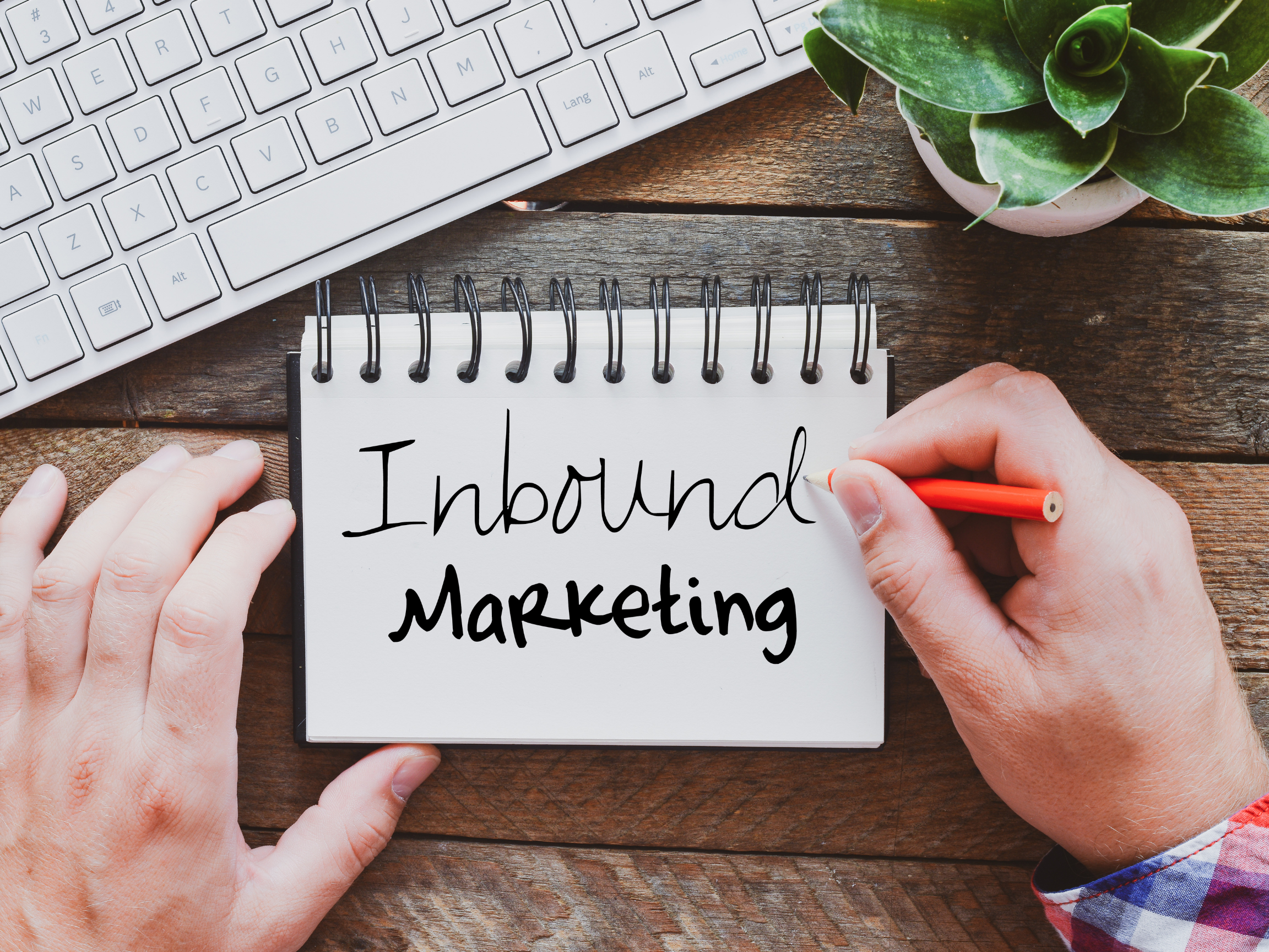 Inbound marketing being written on a note pad